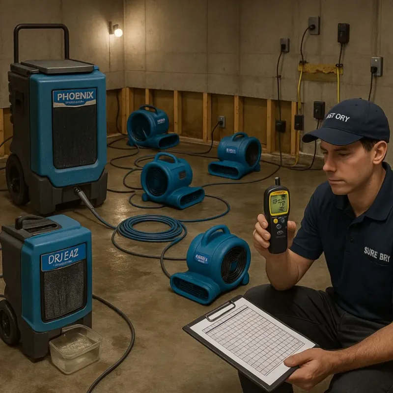 Structural Drying and Dehumidification process in Centerville, IN